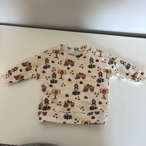 Dear Aspen Fall Long Sleeve Top Sweatshirt 9-12m Pumpkins Leaves Scarecrow